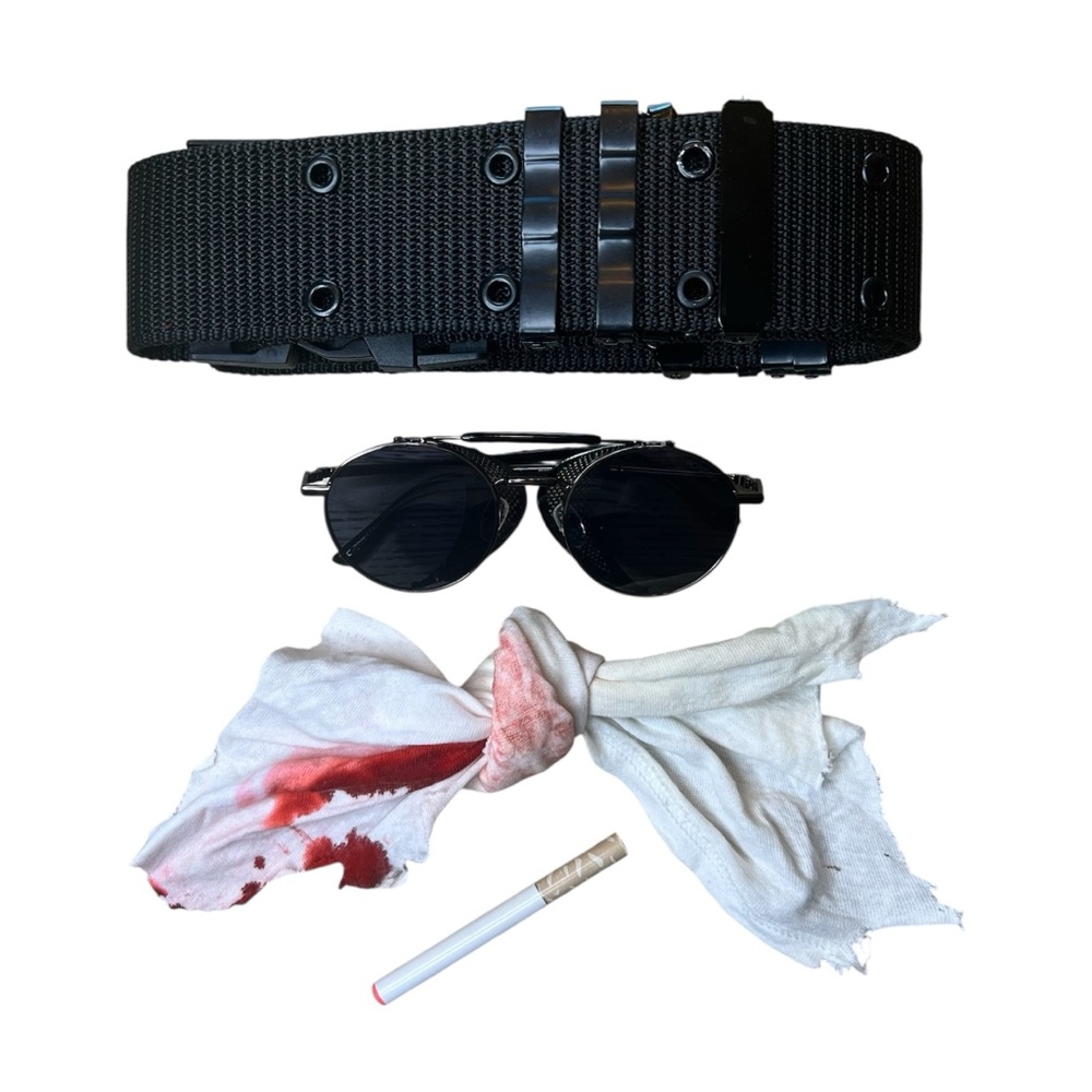 Linda Hamilton Terminator Black Halloween Cosplay Costume Accessories Set